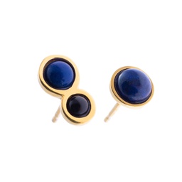 Chloe blue and black asymmetrical studs (Silver plated with gold plating, Black)
