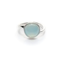 Chloe large silver gemstones ring  (Aqua)