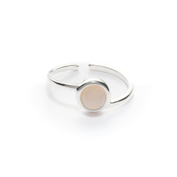 Chloe small silver gemstones ring  (Pink)