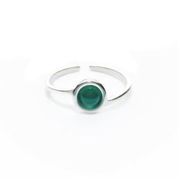 Anillo plata pequeño piedras Chloe (Verde)