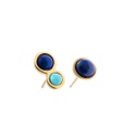 Chloe gold asymmetrical lapislazuli and turquoise studs