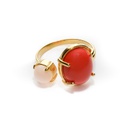 Victoria coral and pink opal ring 